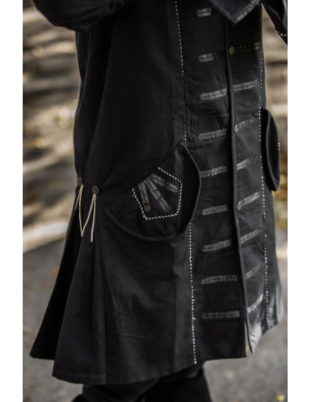 Schwarzer Piratenmantel Modell Edward