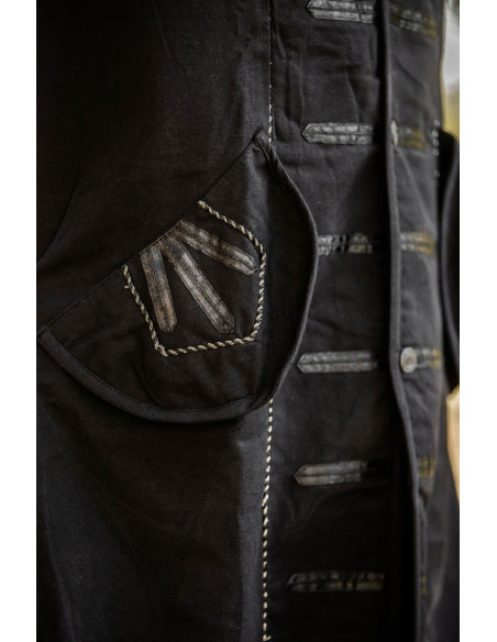 Abrigo de pirata negro modelo Edward