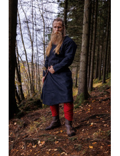 Túnica Vikinga abierta en lana modelo Balder, negro 2