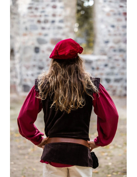 Renaissance-Hut aus roter Baumwolle,...