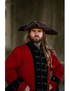 Hugo pirat tricorn hat i uld, brun