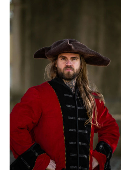 Hugo pirat tricorn hat i uld, brun
