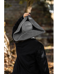 Hugo pirat tricorn hat i uld, grå