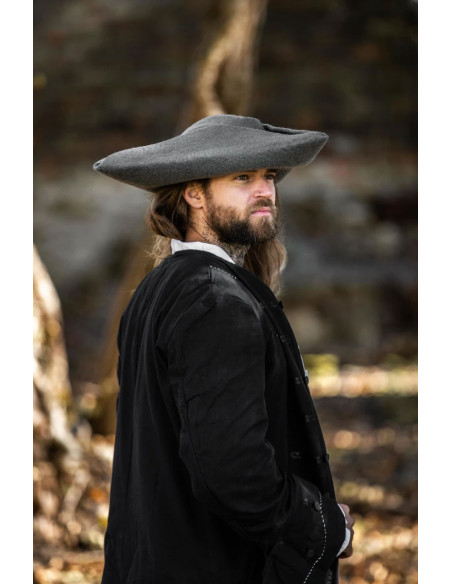 Hugo pirat tricorn hat i uld, grå