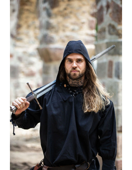 Katoen boerencrêpe, zwarte kleur