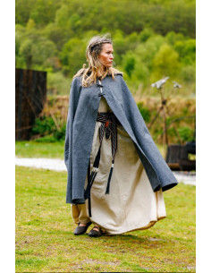 Korte middeleeuwse cape voor dame model Marie, kleur grijs
