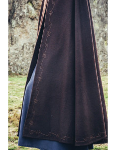 Capa marrón de lana medieval con bordados a mano, modelo... 2