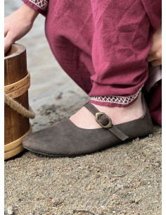 Braune Mittelalterschuhe für Damen, Rieke