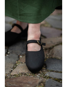 Zapatos medievales negros para damas, Rieke 2