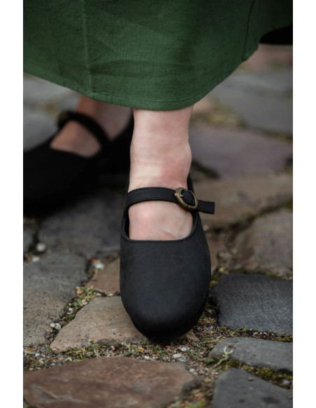 Zapatos medievales negros para damas,...