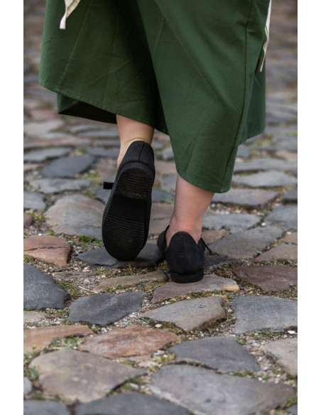 Schwarze Mittelalterschuhe für Damen,...