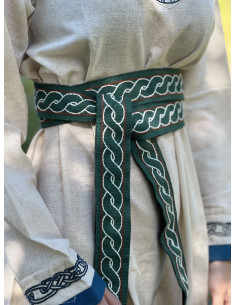 Cinturón vikingo modelo Elina, algodón verde