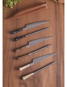 Set 2 mittelalterliches Zinnenbesteck mit Lederbezug -... 2