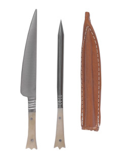 Set aus 2 mittelalterlichen Zinnenbestecken mit...