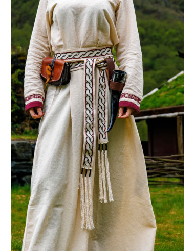 Vikingebælte model Elina, naturlig hvid bomuld
