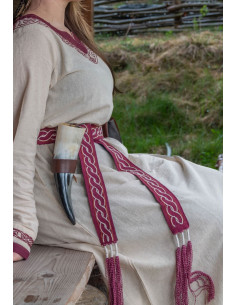 Cinturón vikingo modelo Elina, algodón rojo