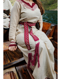 Cinturón vikingo modelo Elina, algodón rojo 2