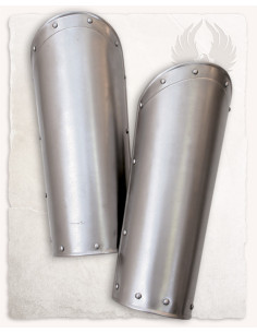 Balthasar mittelalterliche Beinschienen, polierter Stahl 2