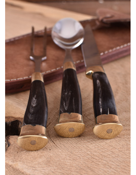 3er Set mittelalterliches Besteck mit...