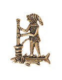 Broche en bronce peregrino Médico Mono