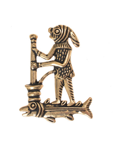 Broche en bronce peregrino Médico Mono