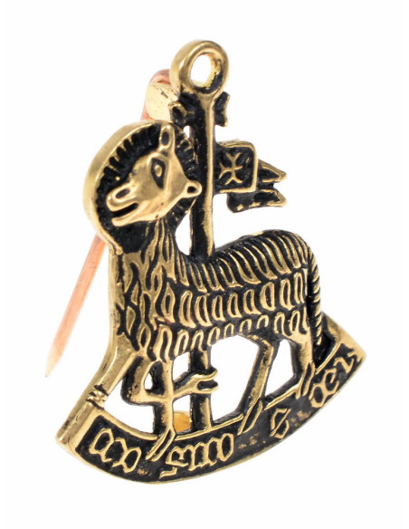 Agnus Dei pilgrimsbroche af bronze
