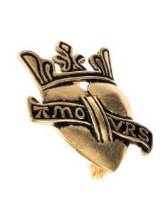 Pelgrim Hart met Kroon bronzen broche