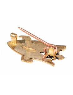 Pelgrim Hart met Kroon bronzen broche 2