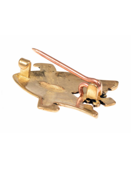 Pilgrimshjerte med krone bronzebroche