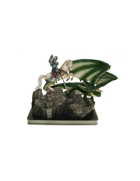 Figur Sankt Georg og dragen (25x17x25...