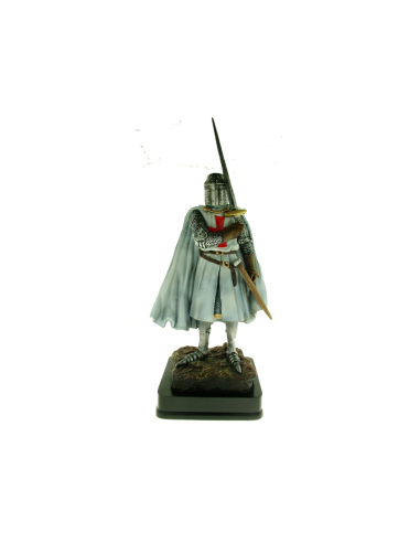 Miniatuur Tempeliersridder met zwaard (25 cm.)