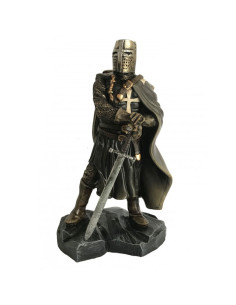 Miniature Knight Templar sort tunika og sværd (22 cm.)