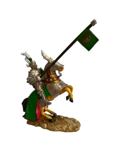 Miniature middelalderridder med Eagle banner (18 cm.)