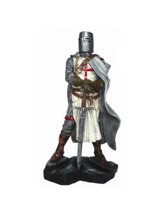 Miniatuur Tempeliersridder met zwaard (12 cm.)