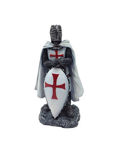 Caballero templario en miniatura con escudo (12 cm.)