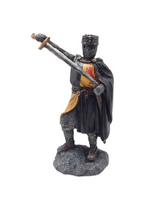 Caballero medieval en miniatura con túnica León Rampante (12 cm.)