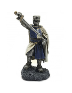 Miniature middelalderridder med Rampant Lion tunika (12 cm.)