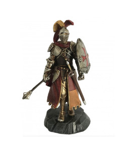 Caballero templario en miniatura con maza y escudo (12 cm.)