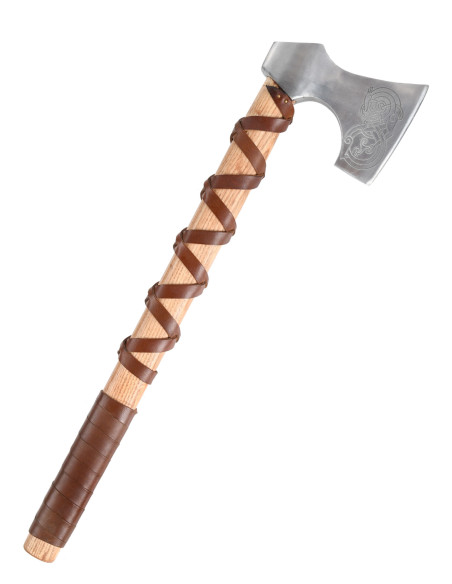 Norsk støbt ståløkse med graveringer...