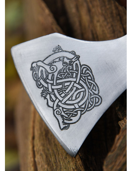 Norwegische Stahlgussaxt mit Gravuren...