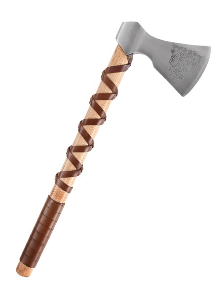 Norsk støbt ståløkse med graveringer...