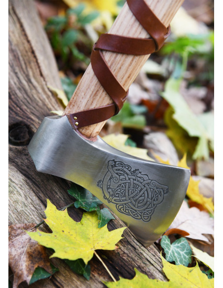 Norwegische Stahlgussaxt mit Gravuren...