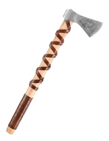 Norsk støbt ståløkse med graveringer...