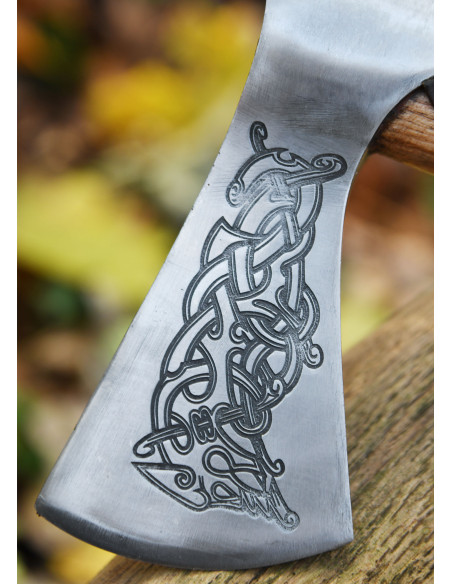 Norwegische Stahlgussaxt mit Gravuren...