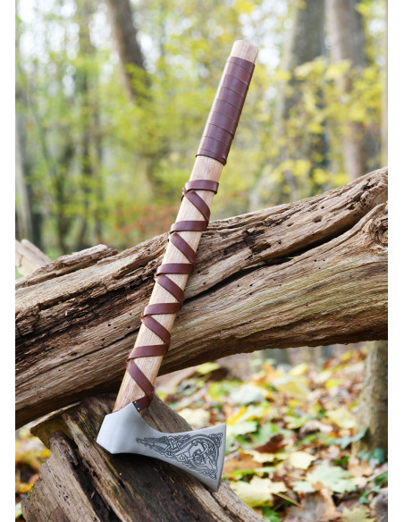 Norwegische Stahlgussaxt mit Gravuren...