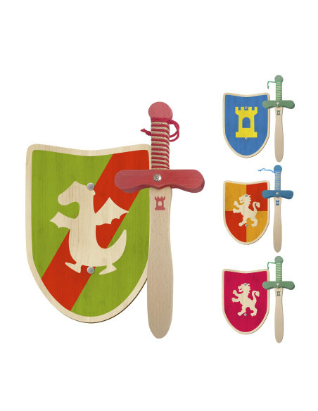 Lille middelalderlig træsværd og...