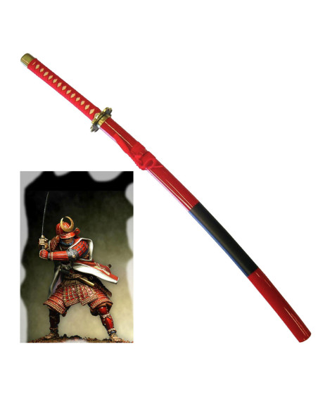 Rød Samurai dekorativ katana (104 cm.)