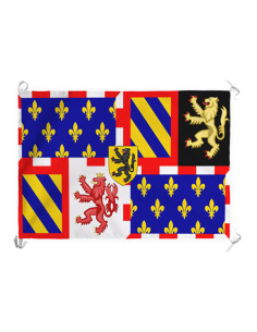 Burgunderrotes gevierteltes mittelalterliches Banner (70...