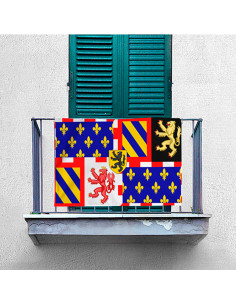 Burgunderrotes gevierteltes mittelalterliches Banner (70... 2