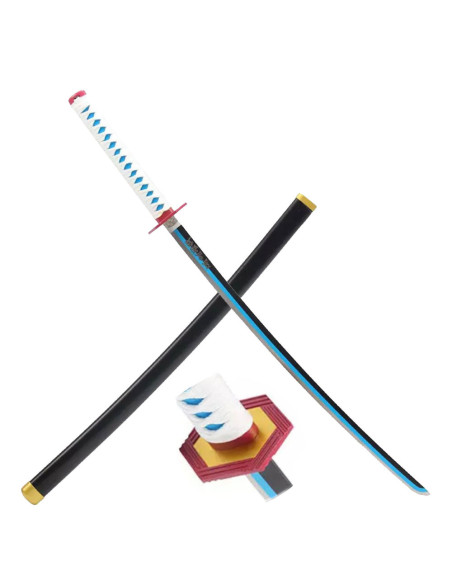 Blauwe decoratieve katana Giyu...